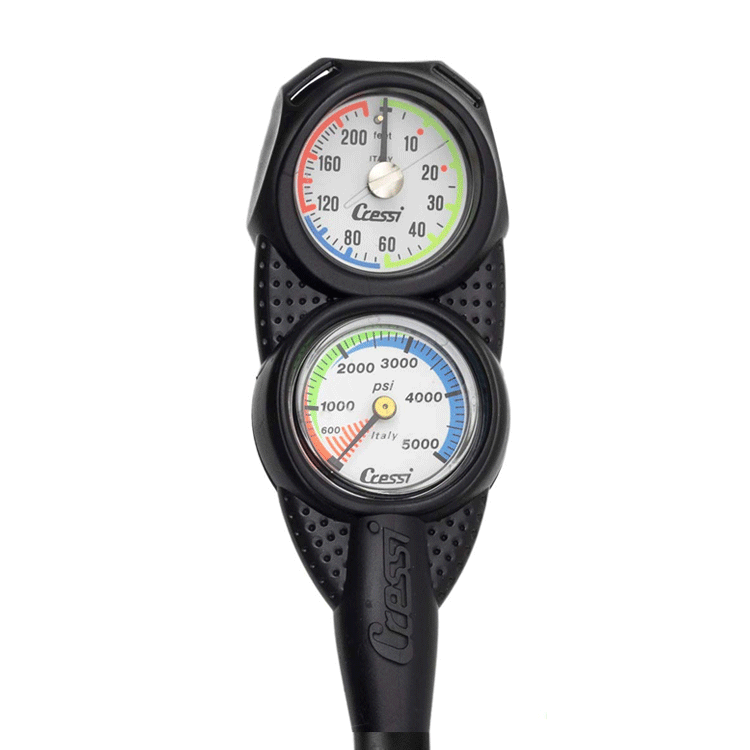 Console Cressi - depth gauge, pressure gauge and compass (PSI/FEET)