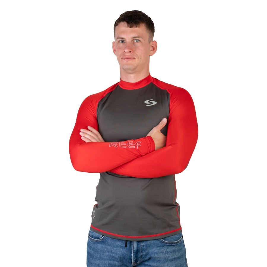 Rashguard Scorpena REEF, grey & red