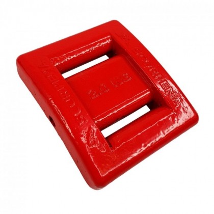 Weight for belt Scorpena 2 kg, red, with a hole for fish stringer