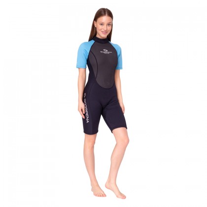 Wetsuit Scorpena Hawaii Shorty, 3-2 mm, sky blue