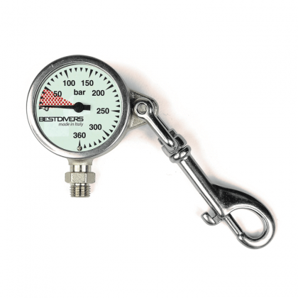 Pressure gauge Best Divers 52×25 mm with carabine